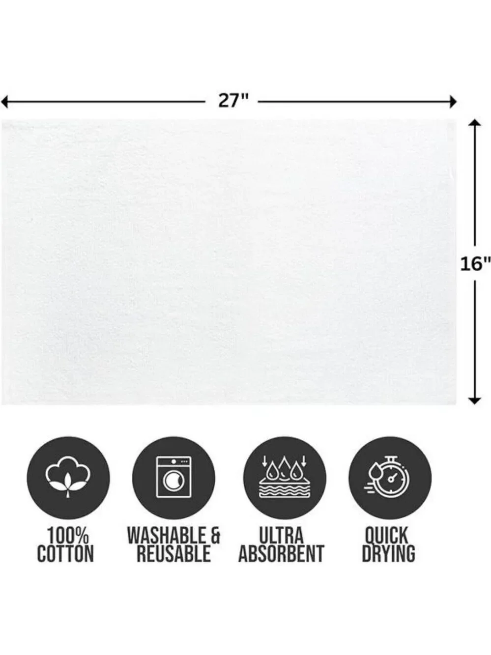 White Cotton Hand Towels 24 Pack Soft Absorbent Quick Dry Bathroom Spa Gym Salon
